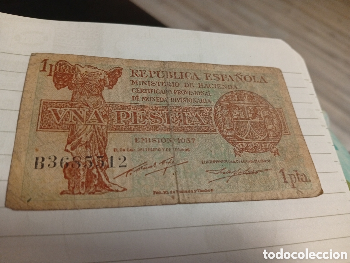 Monedas Franco: Billete Rep&uacute;blica espa&ntilde;ola 1937