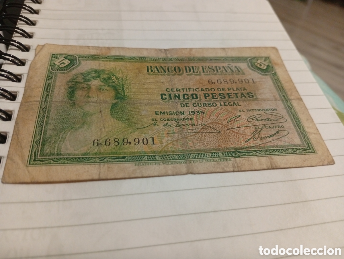 Monedas Franco: Billete de 5 pesetas