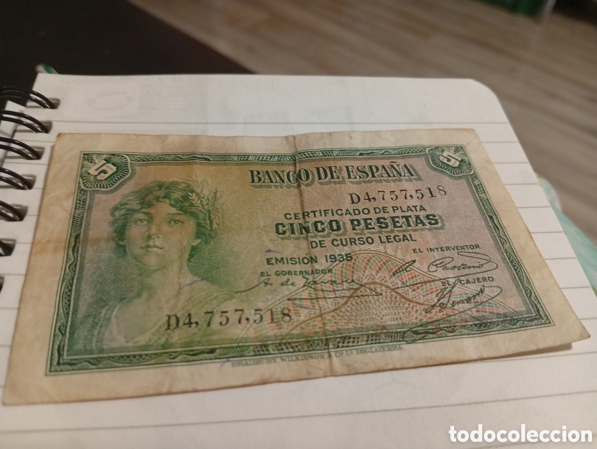 Monedas Franco: Billete de 5 pesetas