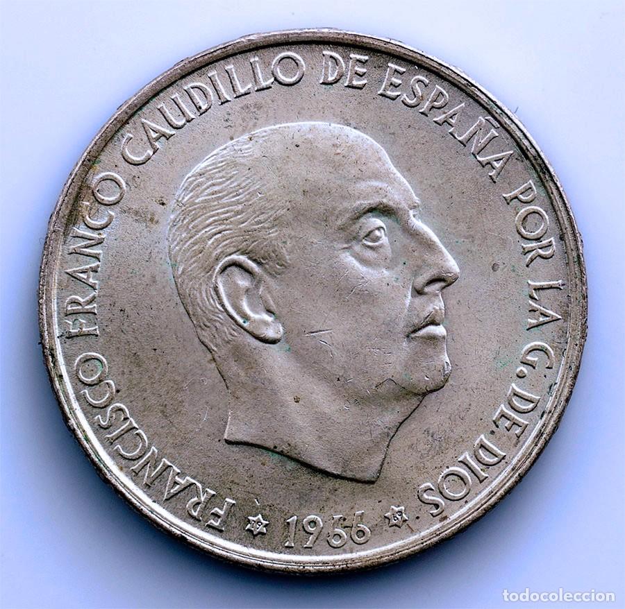 Monedas Franco: SC-Franco. 100 Pesetas. 1966*19-69 PALO RECTO. Madrid. SC/UNC. Plata 19 g. RARA