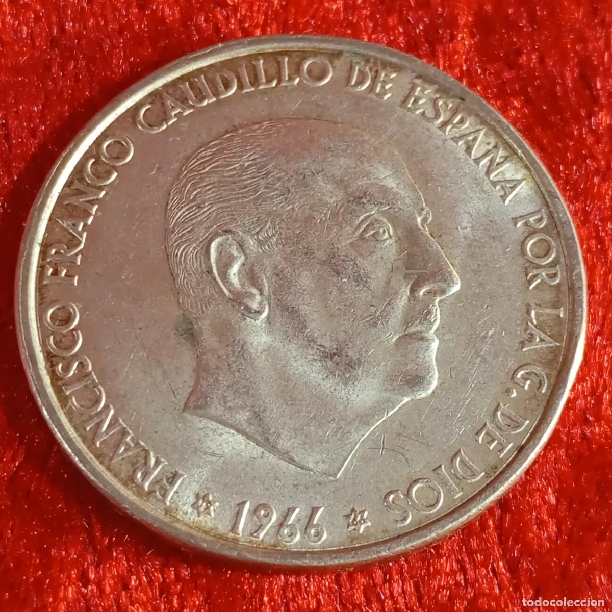 Moedas Franco: MONEDA - PLATA - CIEN PESETAS - 100 PTAS - 1966 - ESTRELLA 66 - FRANCISCO FRANCO - 19,21 G / 7