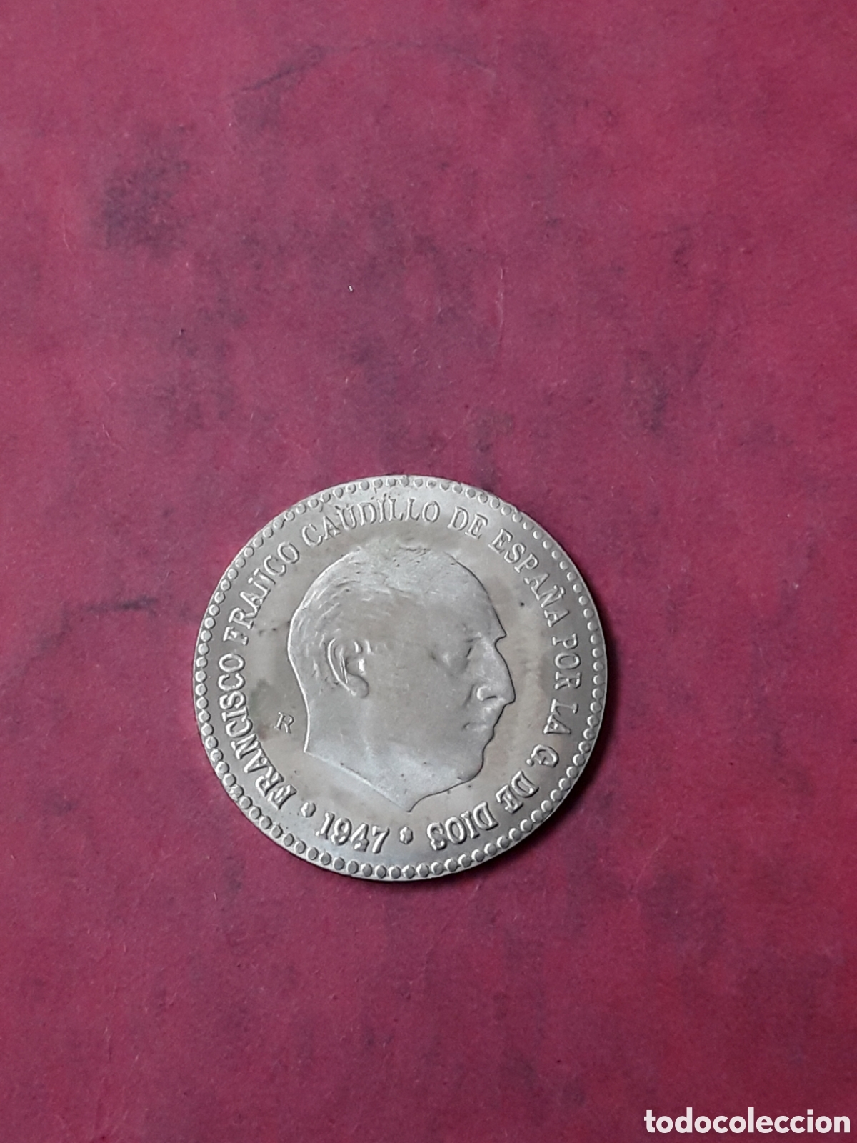 Monedas Franco: 1 PESETA 1947 PLATA REPLICA