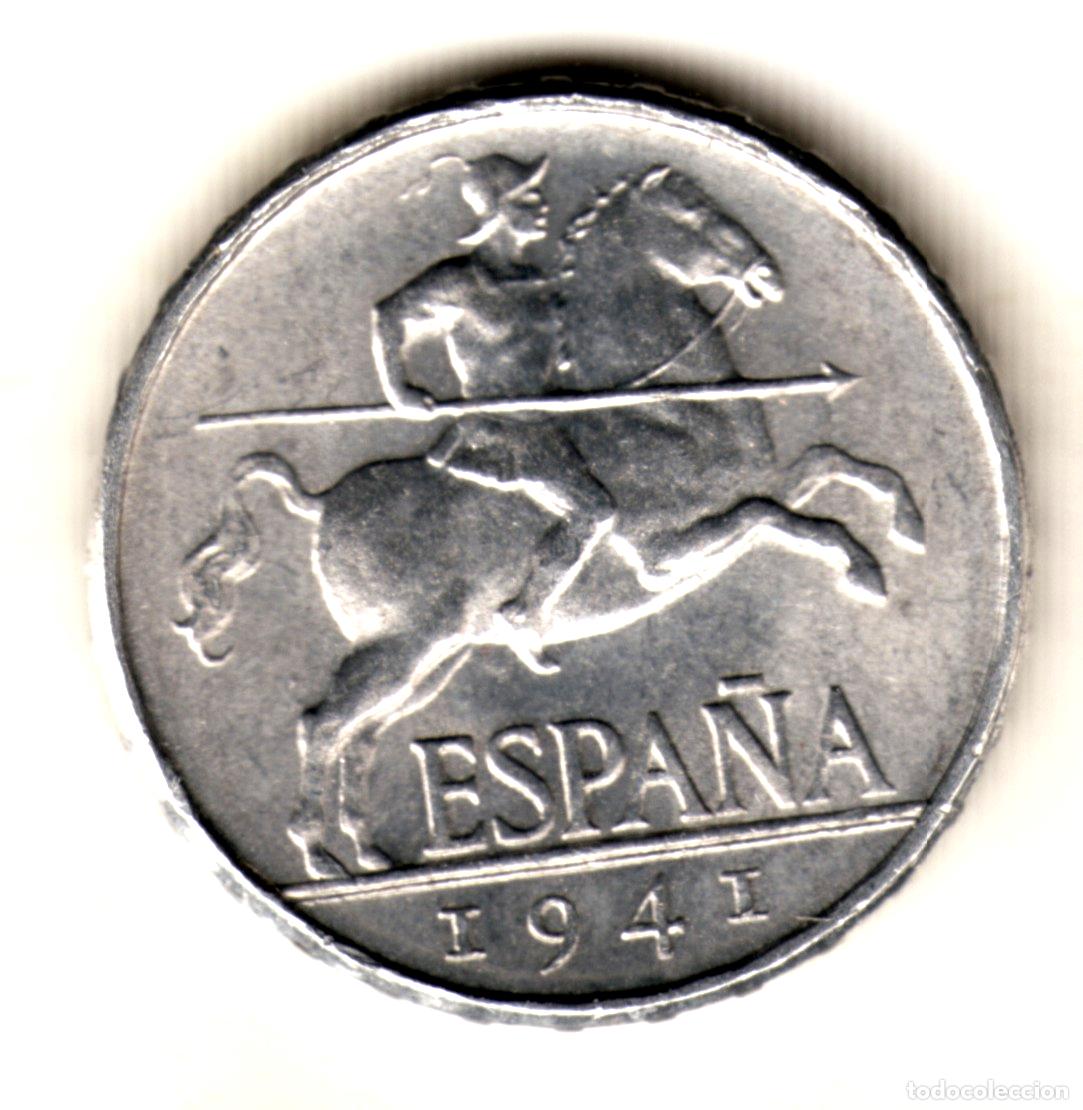 Monedas Franco: ESPA&Ntilde;A 5 Centimos 1941 JINETE IBERICO Calidad S/C