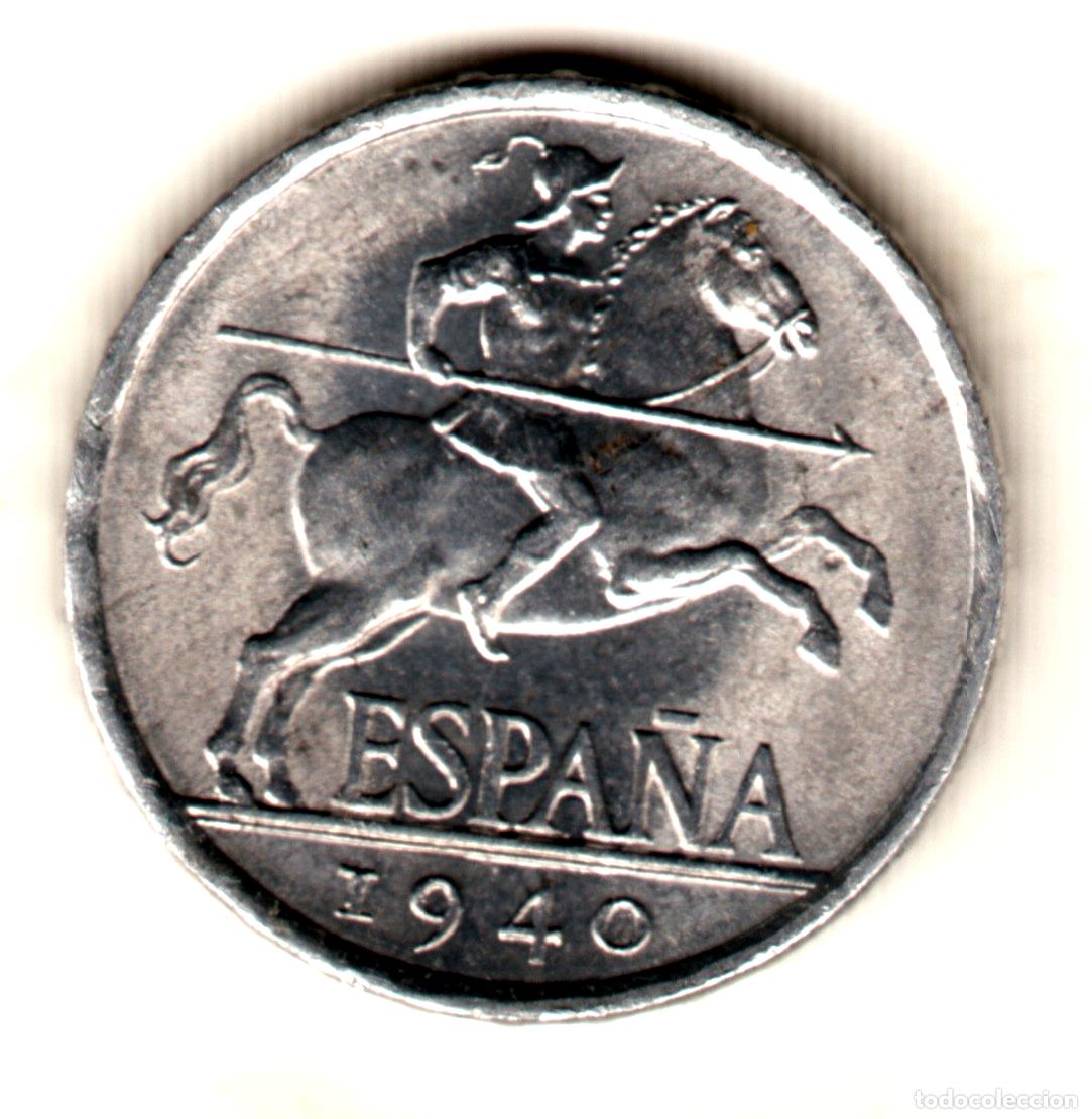 Monedas Franco: ESPA&Ntilde;A 5 Centimos 1940 JINETE IBERICO Calidad S/C - brillo original