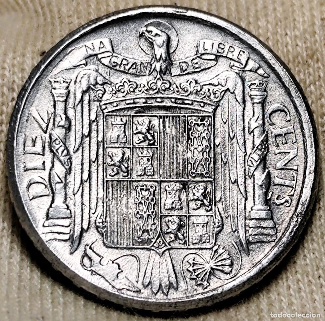 Monedas Franco: Espa&ntilde;a &ndash; 10 C&eacute;ntimos 1941 &bull; Variante PLVS y falta U, EBC Lote 2575
