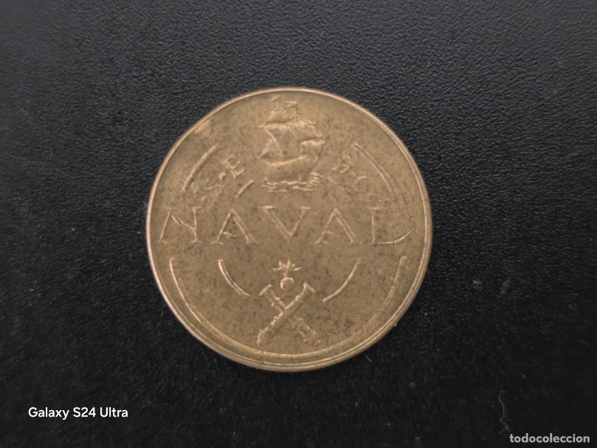 Monedas Franco: PRUEBA NAVAL DE 1948...TALLERES SAN CARLOS..COINCIDENTE.. ESCASA.....MUY BONITA..... LA DE LAS FOTOS