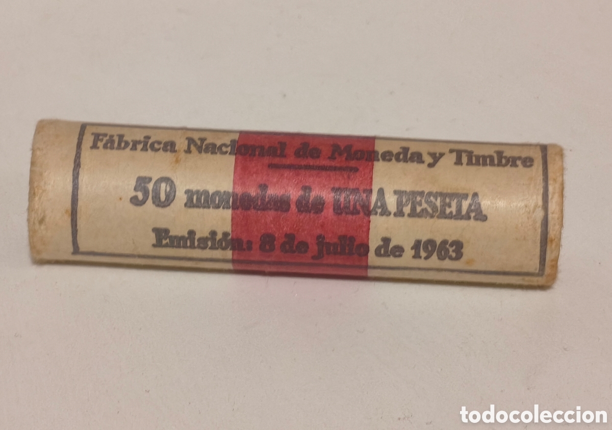 Monedas Franco: CARTUCHO 50 MONEDAS DE 1 PESETA EMISION1963 ESTRELLA 74 PRECINTADO