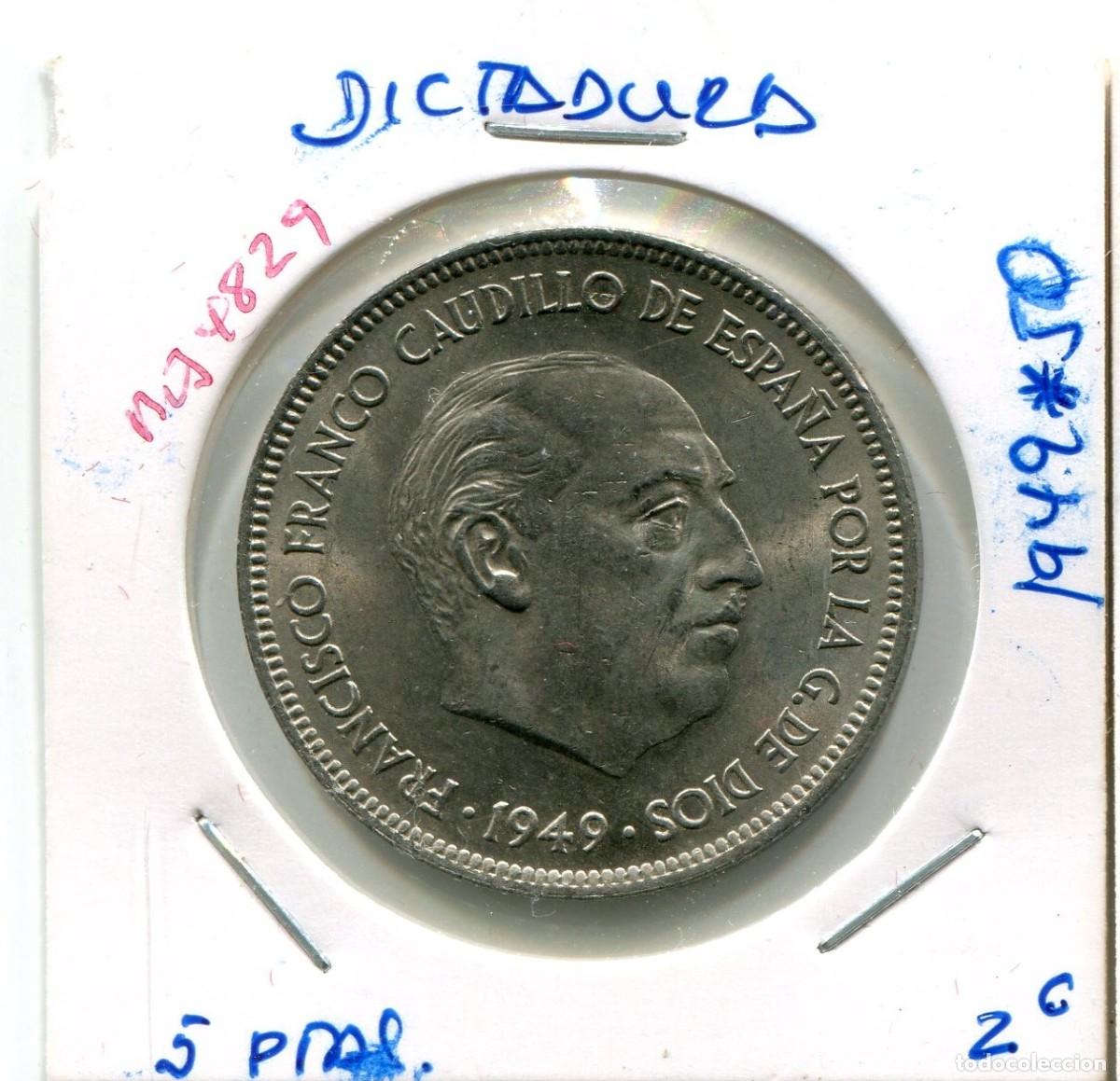 Monedas Franco: 5 PESETAS DICTADURA A&Ntilde;O 1949 *50 ( MES4829 )