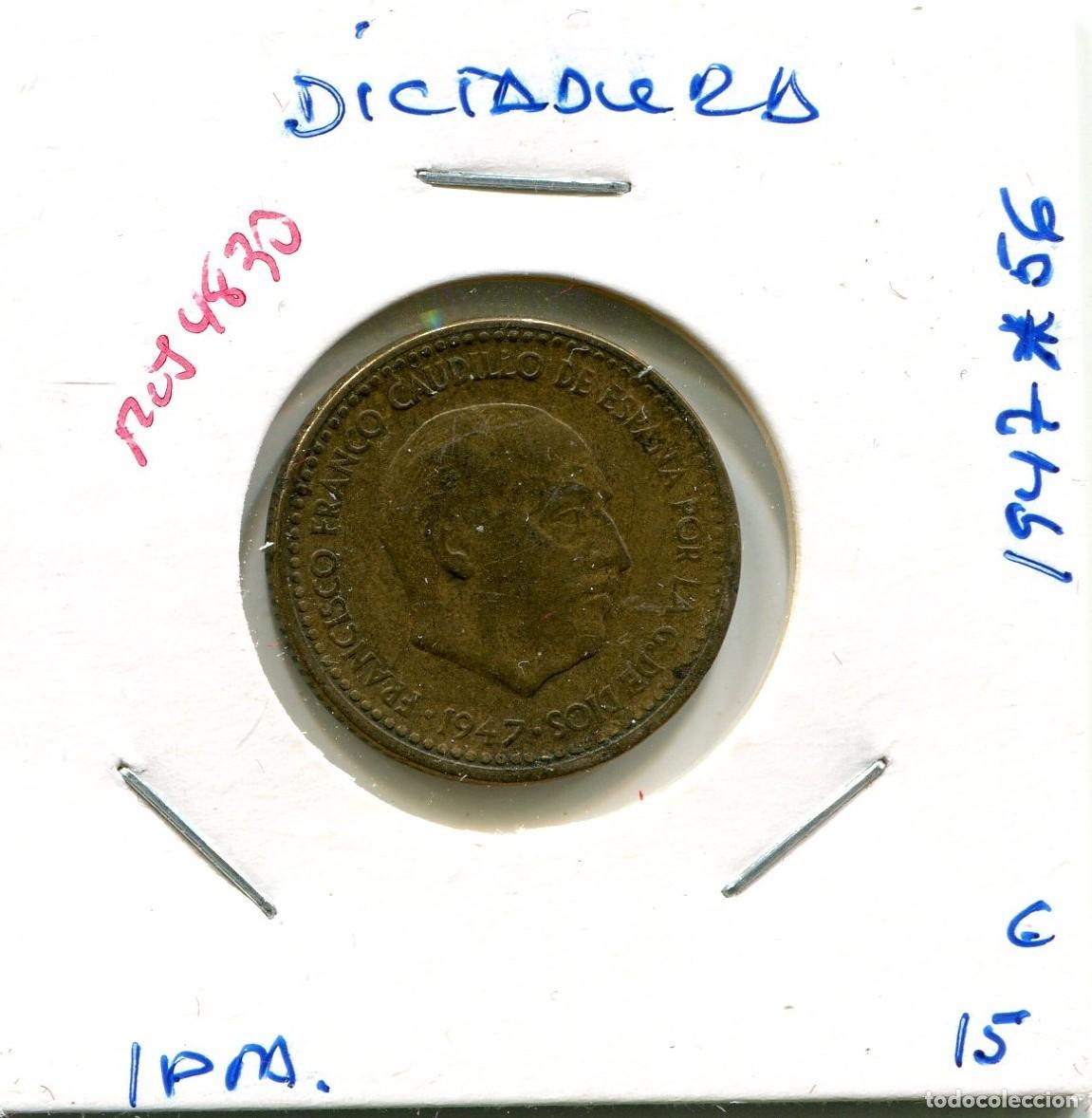 Monedas Franco: UNA PESETA DICTADURA A&Ntilde;O 1947 *56 ( MES4830 )