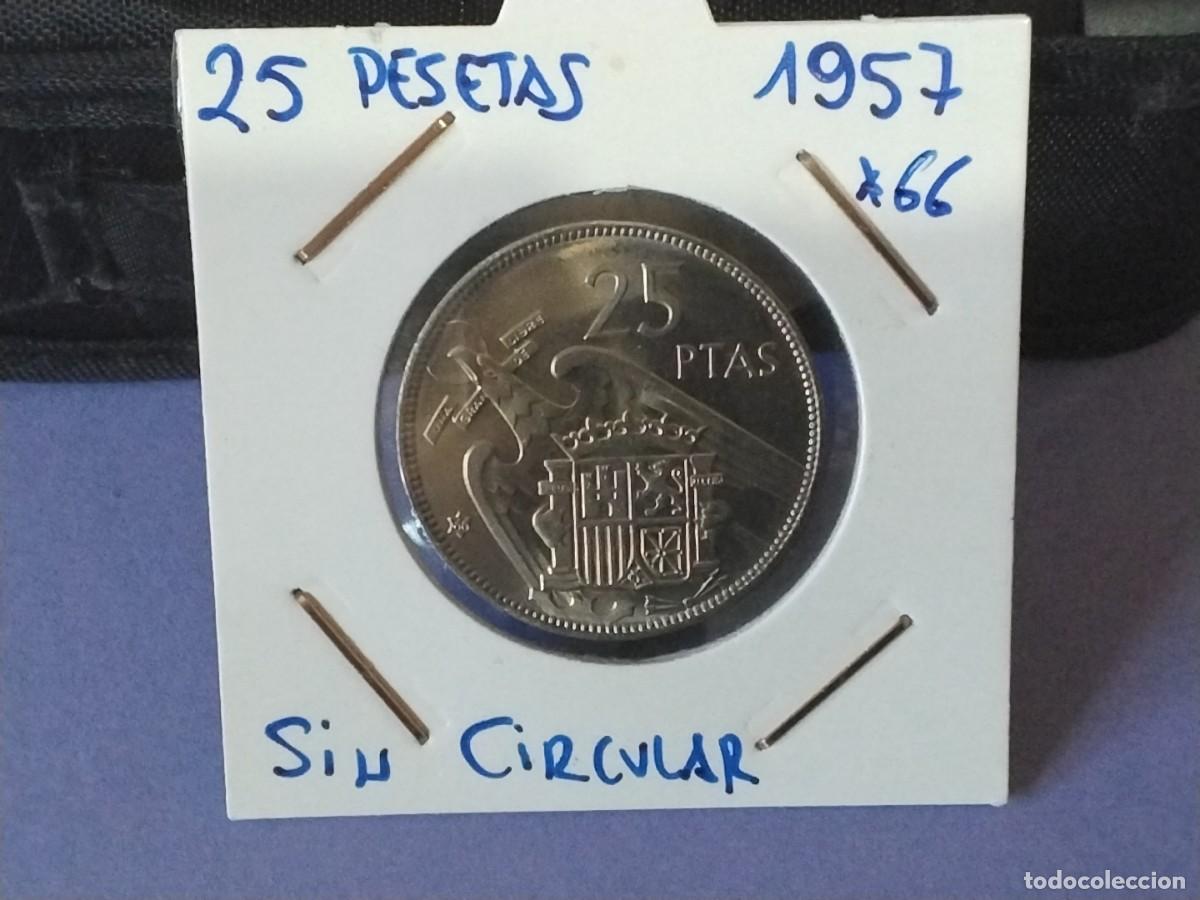 Monedas Franco: Moneda 25 pesetas 1957 *66 sin circular