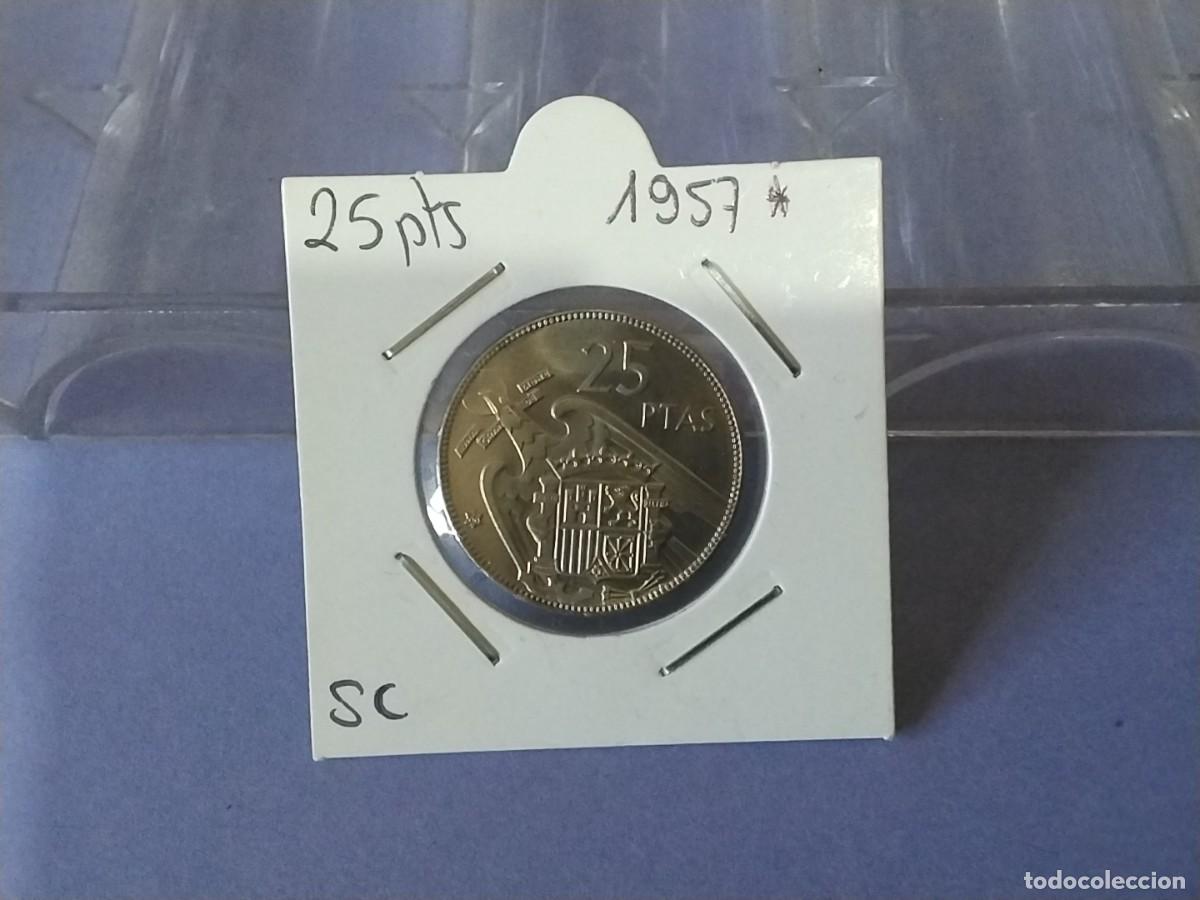 Monedas Franco: Moneda 25 pesetas 1957 *66 sin circular