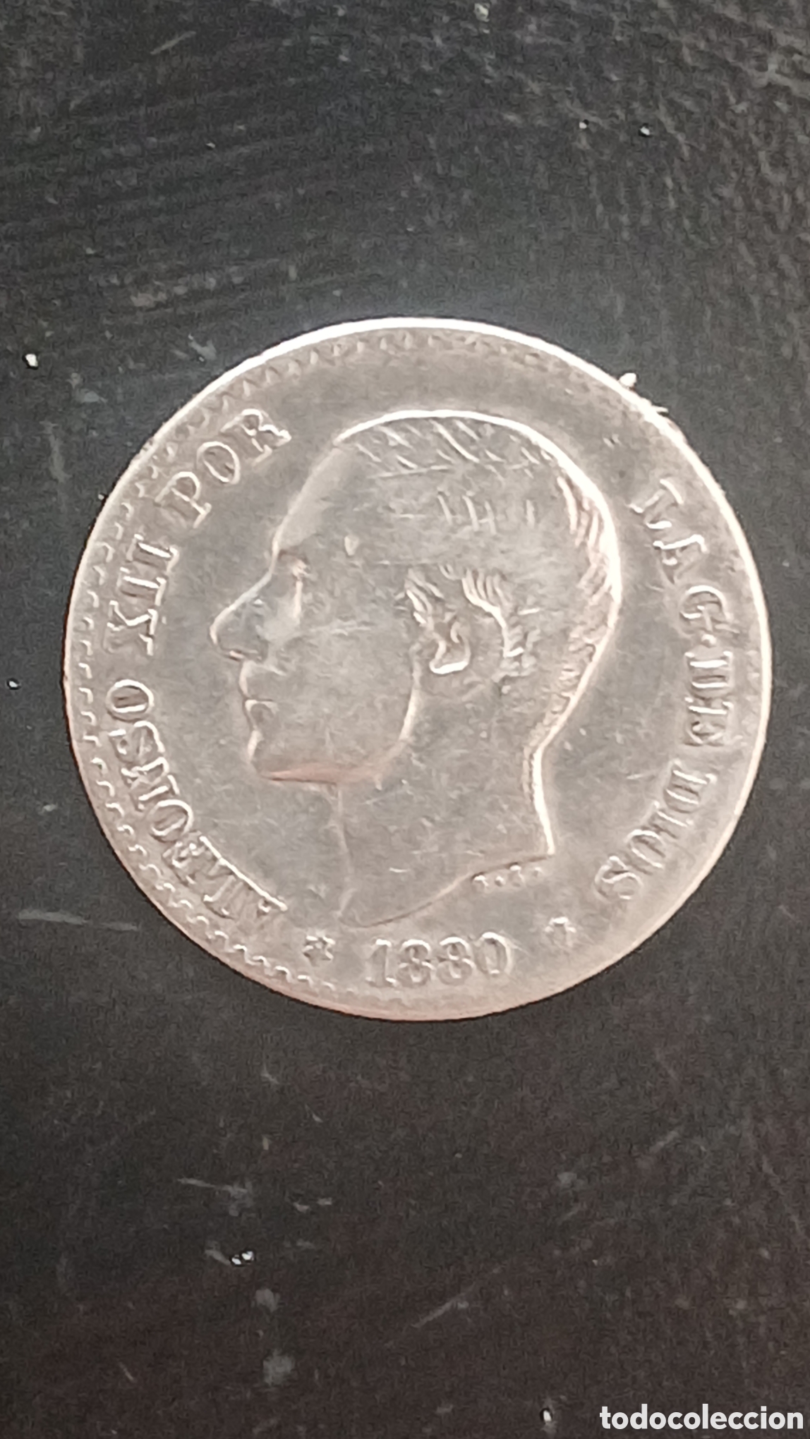 Monedas Franco: 50 c&eacute;ntimos 1880 alfonso xll.plata
