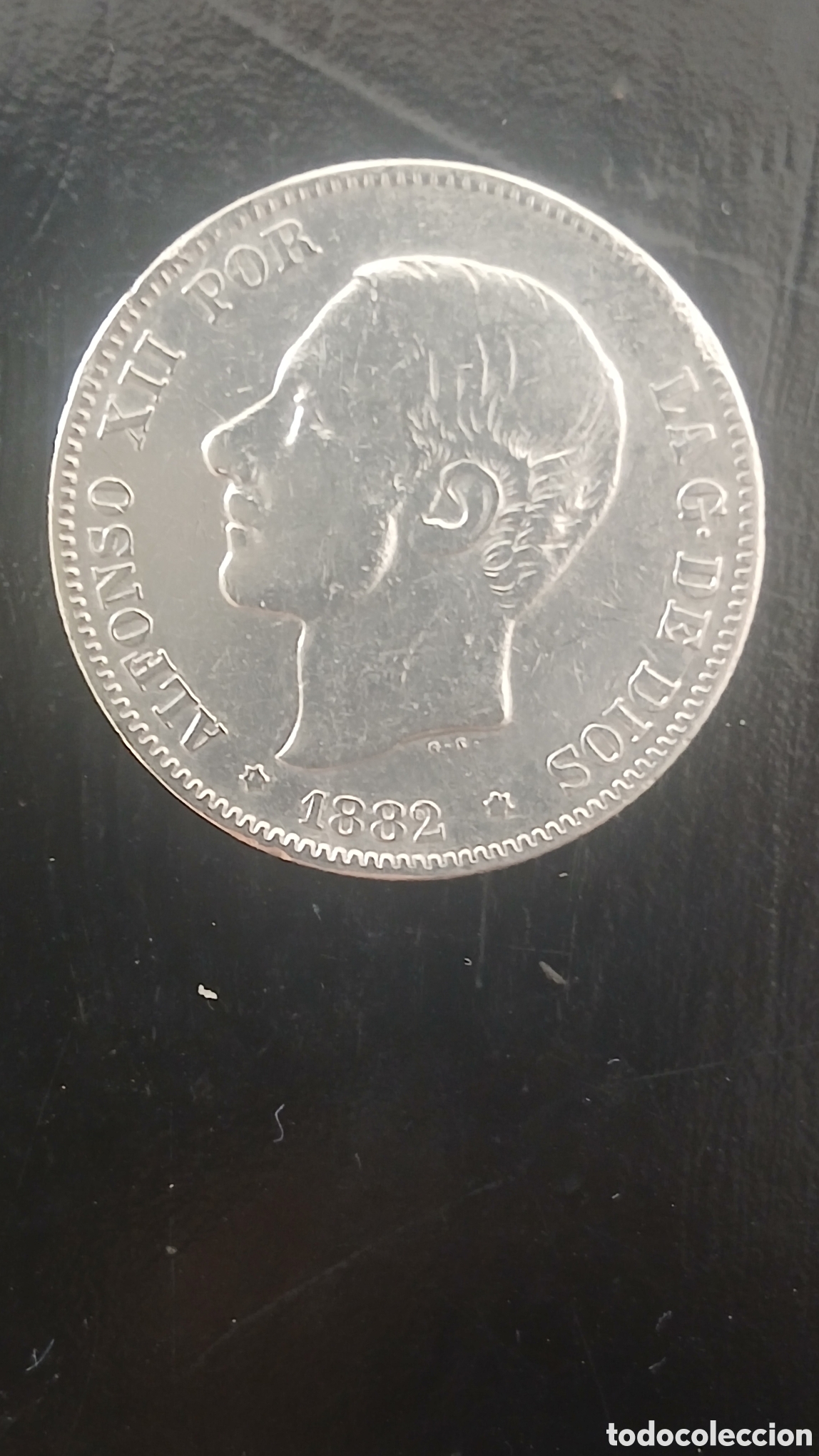 Monedas Franco: Moneda de plata de 2 pesetas de Alfonso XII,1882