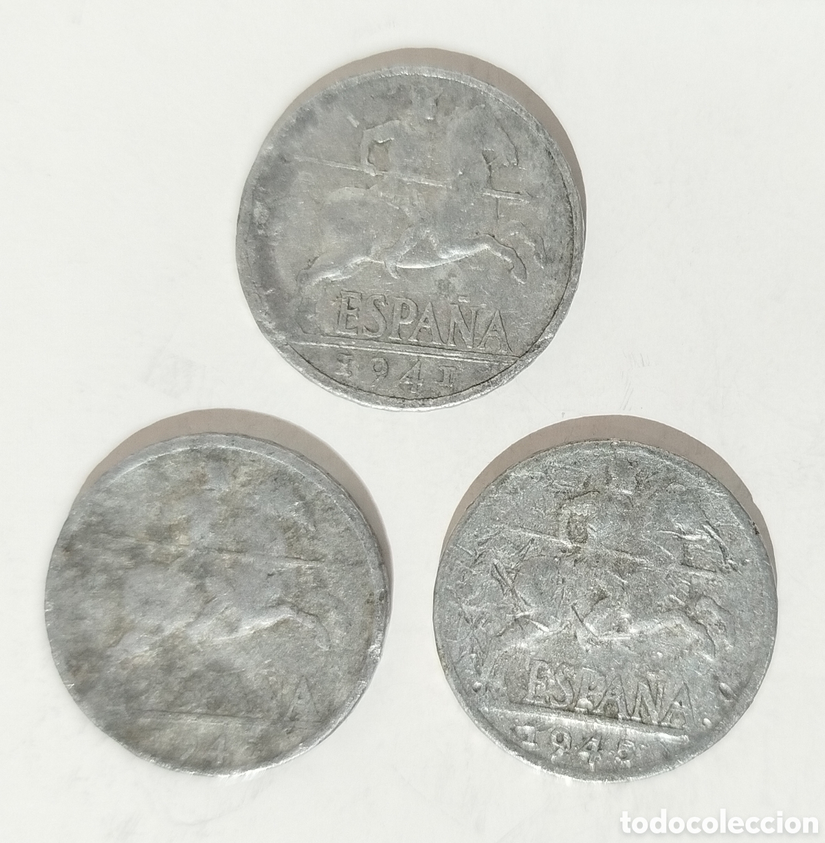 Monnaies Franco: 3 MONEDAS DE 10 CENTIMOS 1941 Y 1945 (2) ESTADO ESPA&Ntilde;OL