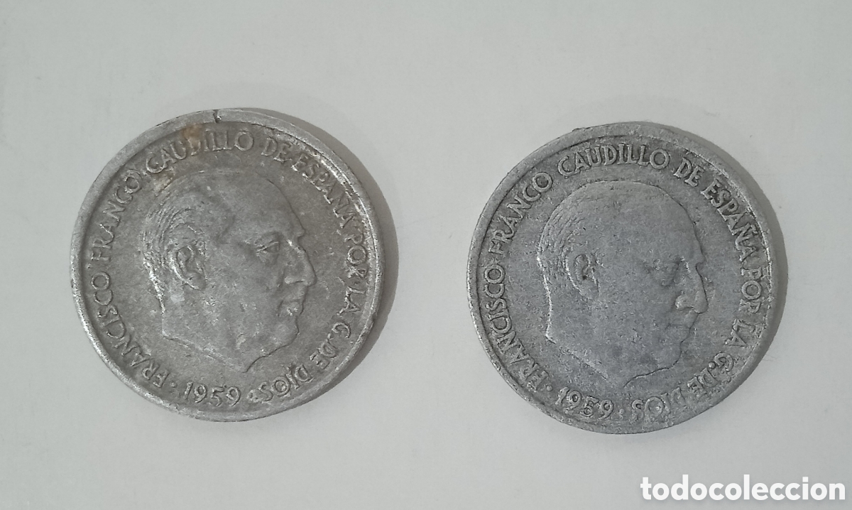 Monedas Franco: 2 MONEDAS DE 10 CENTIMOS ESPA&Ntilde;A 1959 ESTADO ESPA&Ntilde;OL