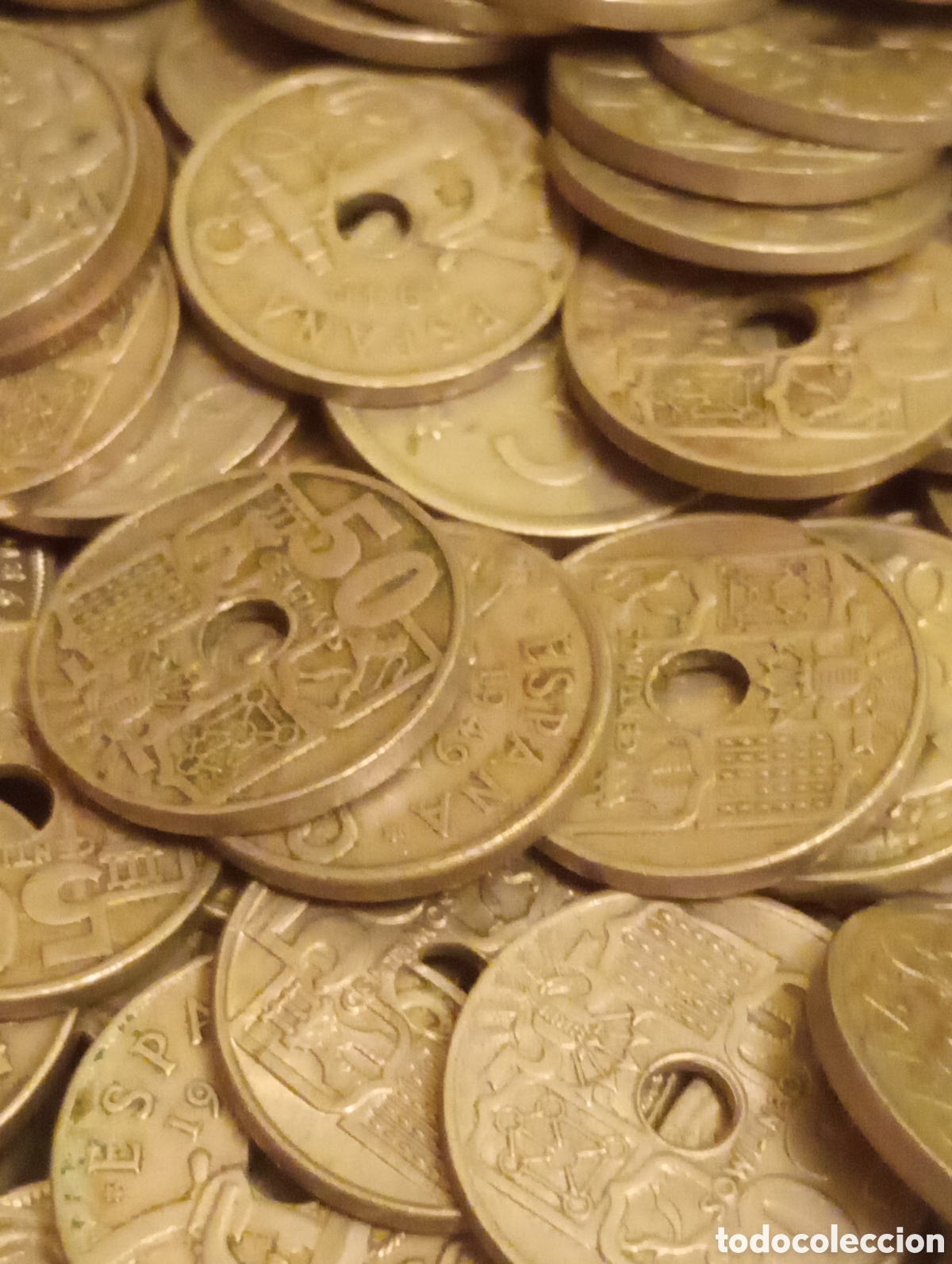 Monedas Franco: Lote de 100 monedas de 50 c&eacute;ntimos de 1949/1963