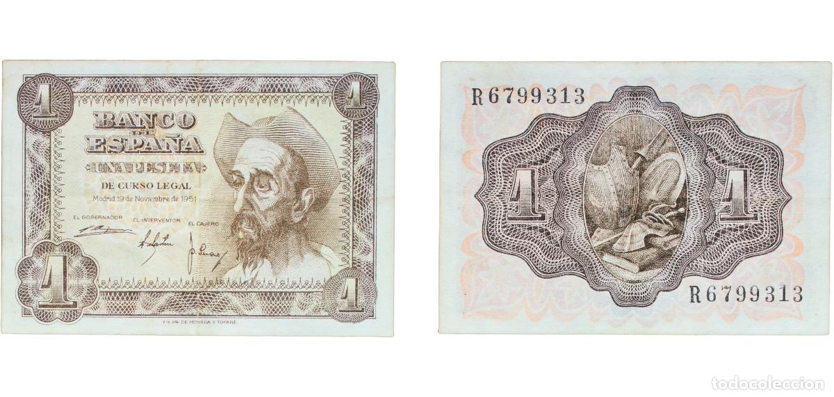 Monedas Franco: Spain Nationalist Government 1951 1 Peseta (Bank of Spain) Paper VF P 139a.2