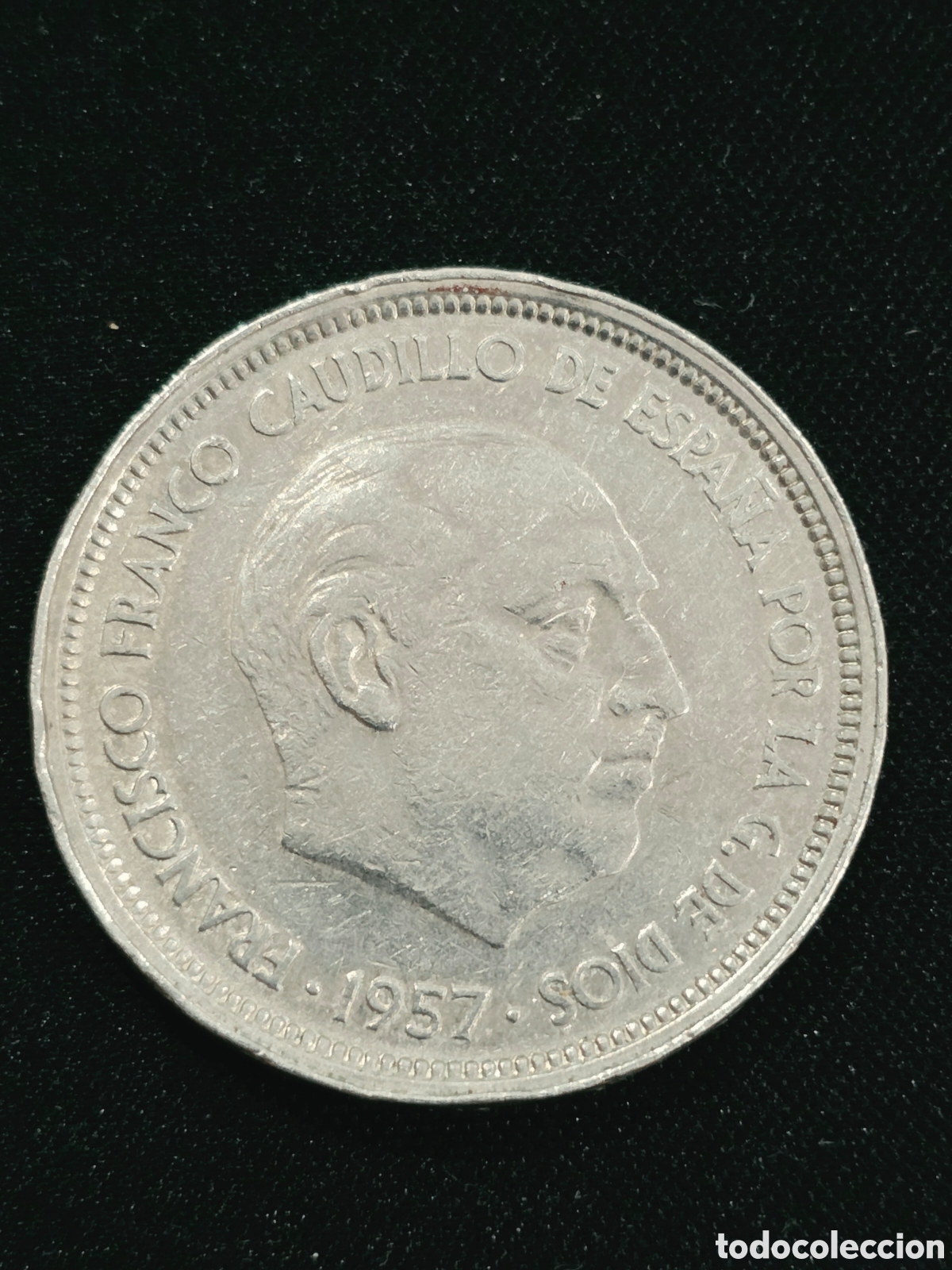 Monedas Franco: 50 pesetas 1957 *59 borde ancho. PEDIDO M&Iacute;NIMO 5&euro;