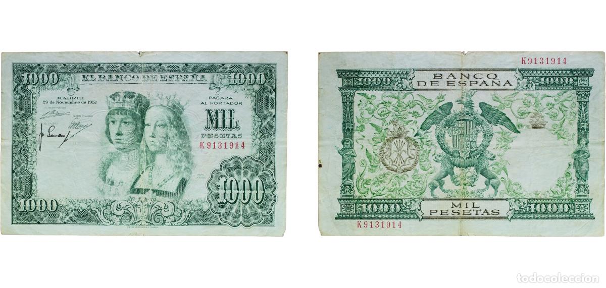 Monedas Franco: Spain Nationalist Government 1957 1000 Pesetas Paper (498344000) VF P 149a