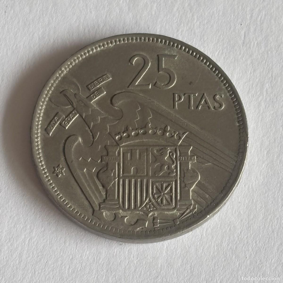 Monedas Franco: MONEDA DE 25 PESETAS FRANCO 1957 ESTRELLA 58 (FOTO)