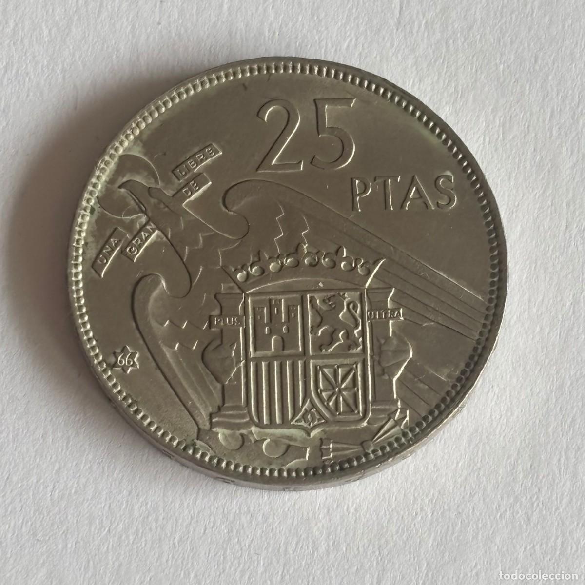 Monedas Franco: MONEDA DE 25 PESETAS FRANCO 1957 ESTRELLA 66 (FOTO)