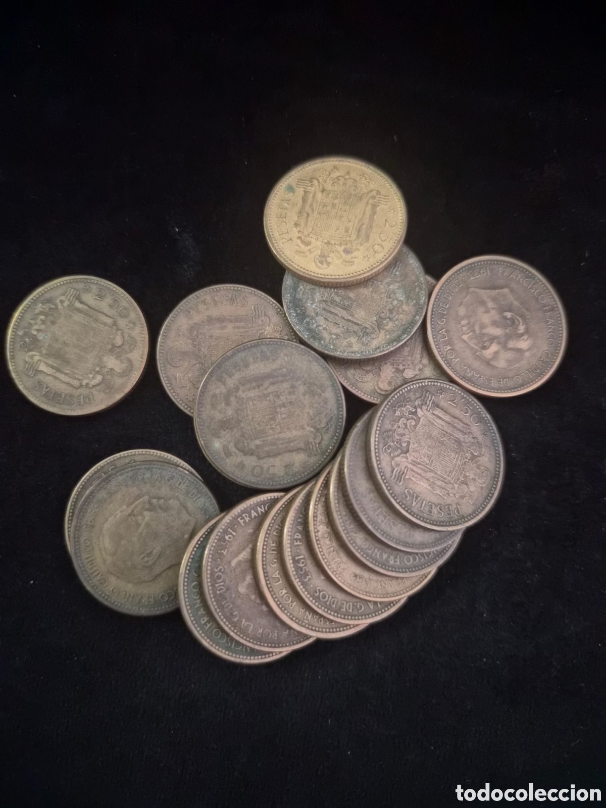 Monedas Franco: Lote de monedas de 2,50 pesetas de Franco &ndash; Espa&ntilde;a