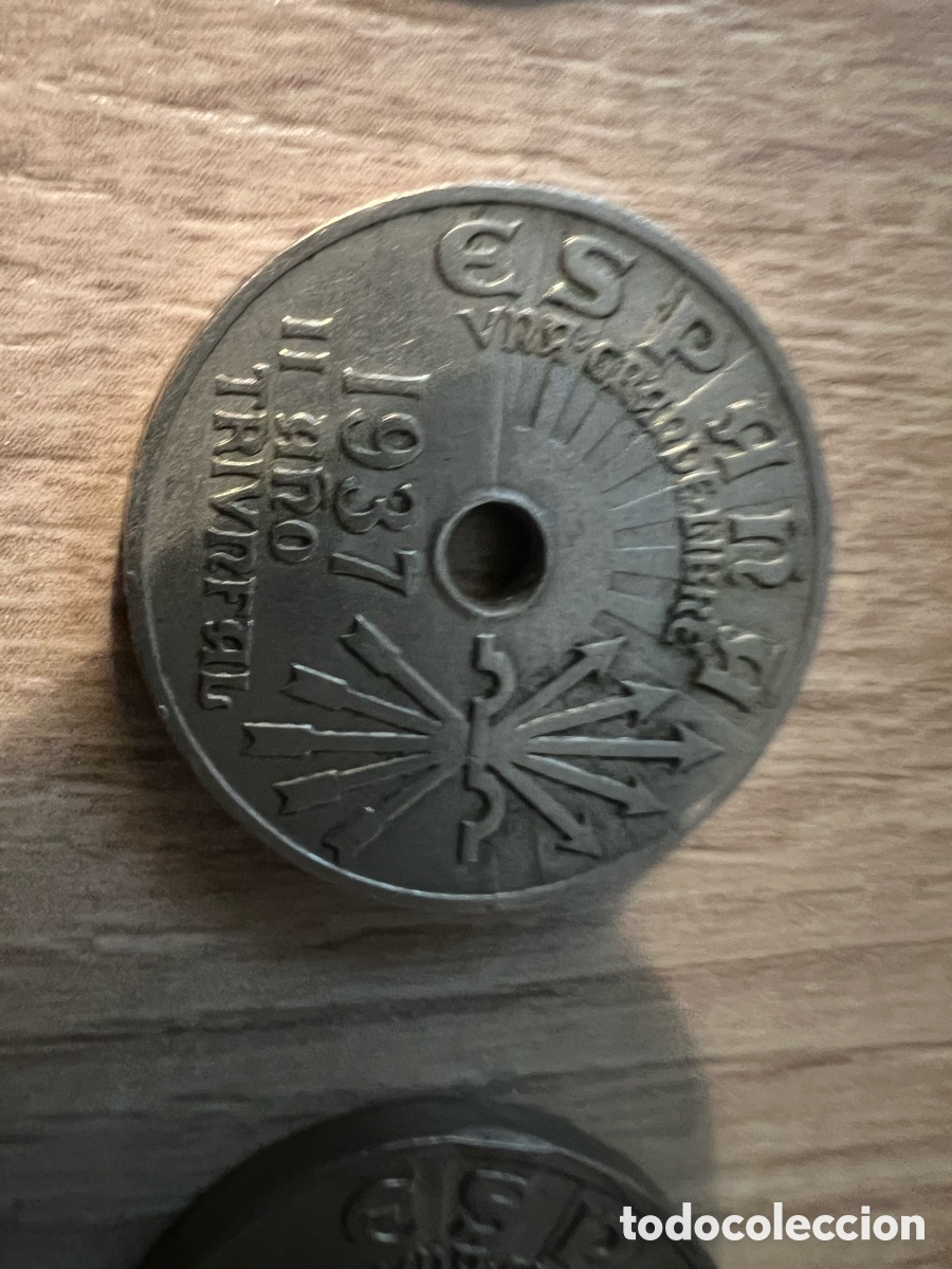 Monedas Franco: 40 monedas de 25 c&eacute;ntimos de 1937 - Foto 2