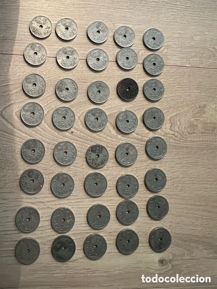 Monedas Franco: 40 monedas de 25 c&eacute;ntimos de 1937 - Foto 4