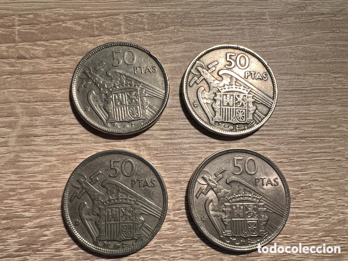 Monedas Franco: Lote de 4 monedas de 50 pesetas de 1957 *58