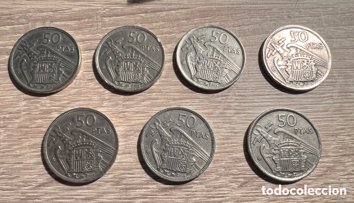 Monedas Franco: Lote de 7 monedas de 50 pesetas de 1957 *59