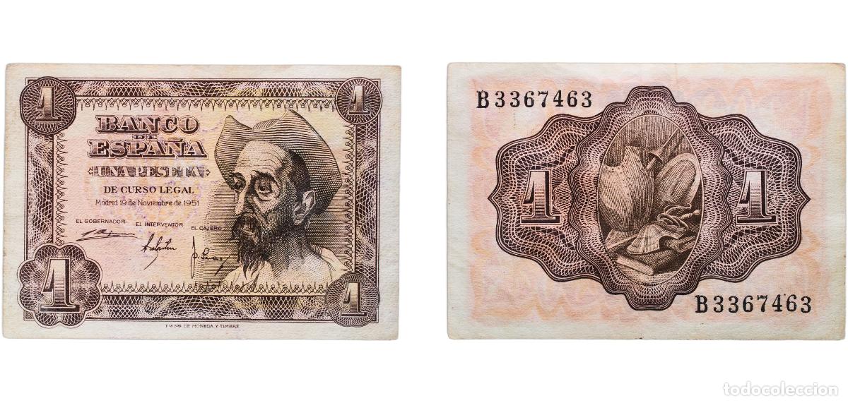 Monedas Franco: Spain Nationalist Government 1951 1 Peseta Paper XF P 139a.2