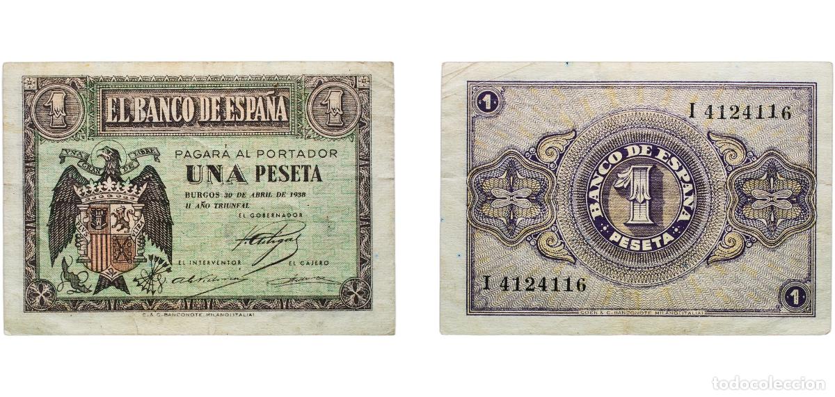 Monedas Franco: Spain Kingdom 1938 1 Peseta Paper (118000000) XF P 108a
