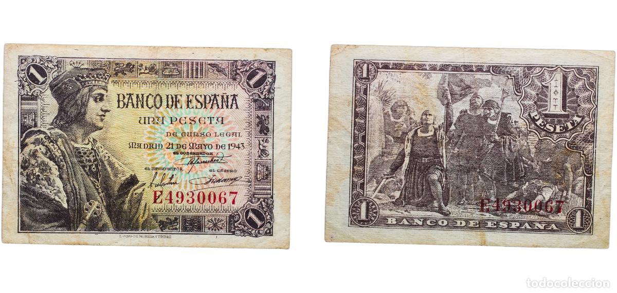 Monedas Franco: Spain Kingdom 1943 1 Peseta Paper (147836000) VF P 126a