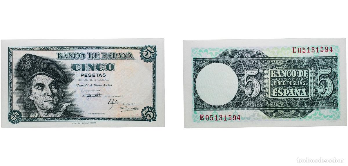 Monedas Franco: Spain Kingdom 1948 5 Pesetas Paper (140830000) UNC P 136a
