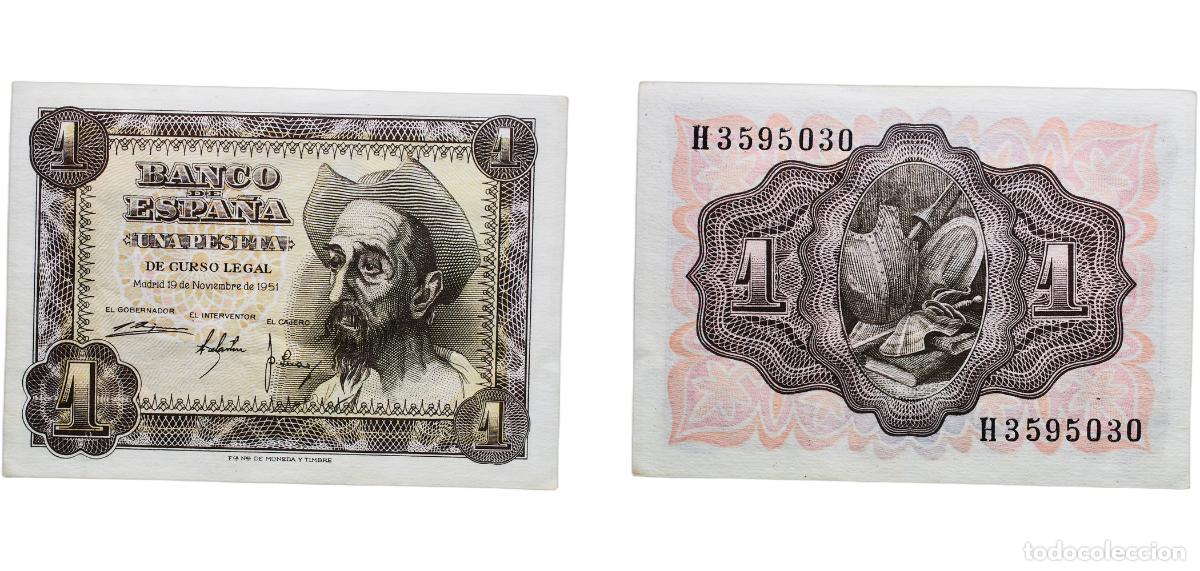 Monedas Franco: Spain Nationalist Government 1951 1 Peseta Paper AU P 139a.2