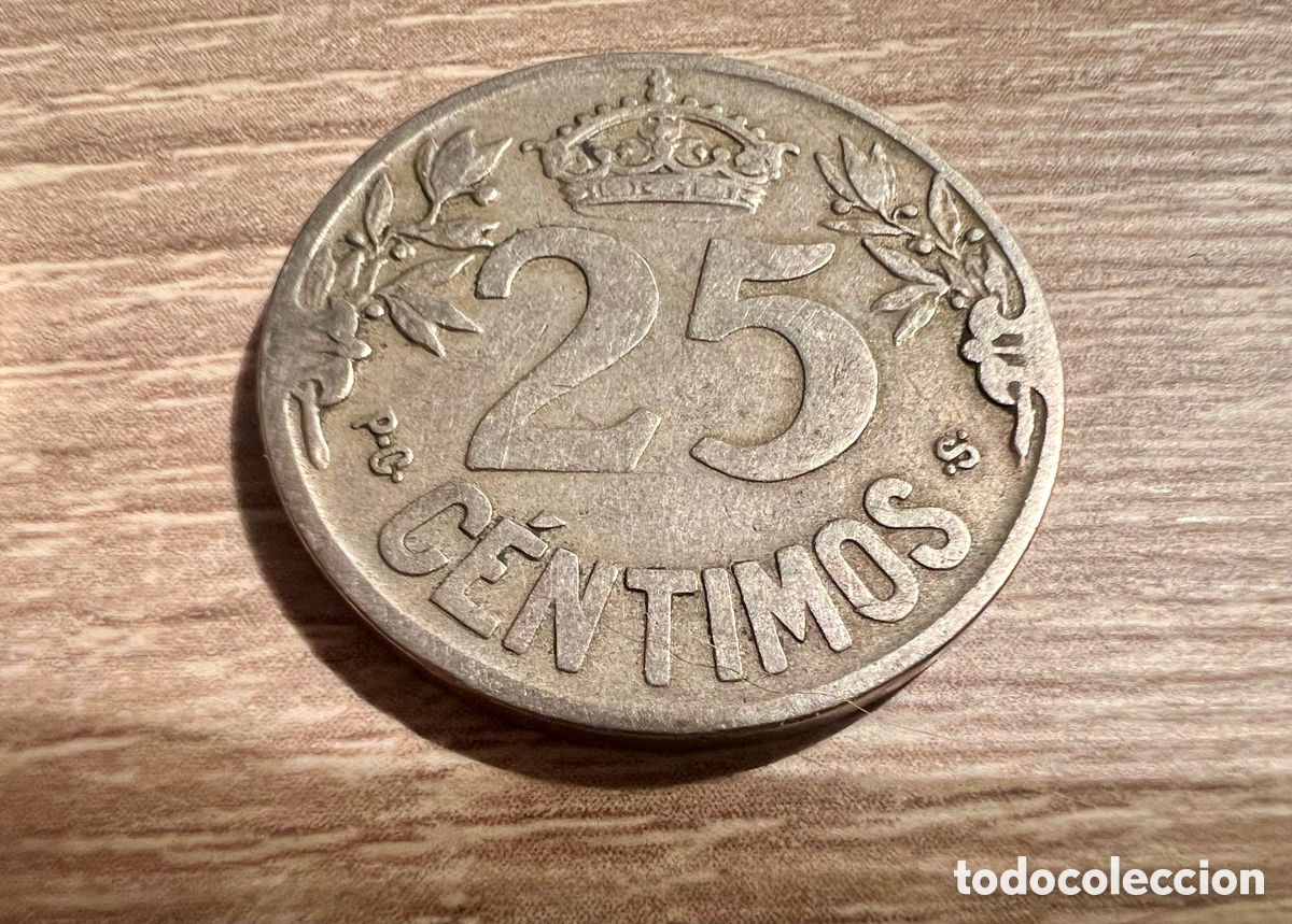Monedas Franco: LOTE 6 MONEDAS DE 25 CENTIMOS 1925 - Foto 2