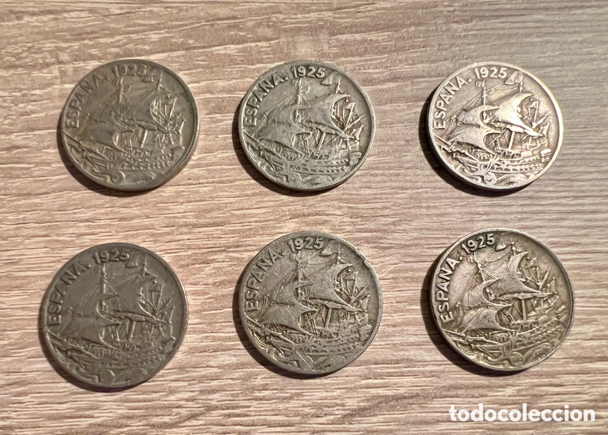 Monedas Franco: LOTE 6 MONEDAS DE 25 CENTIMOS 1925 - Foto 3