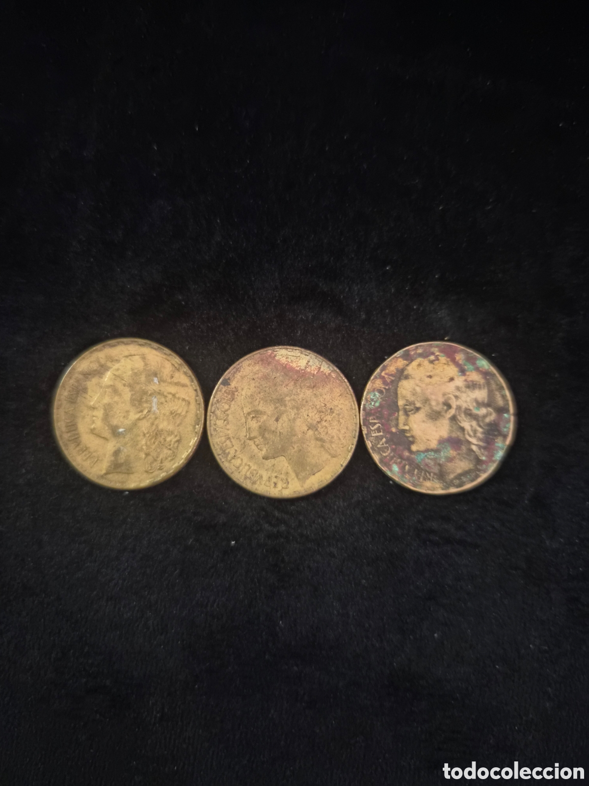 Monedas Franco: Lote de 5 monedas espa&ntilde;olas antiguas - Foto 2