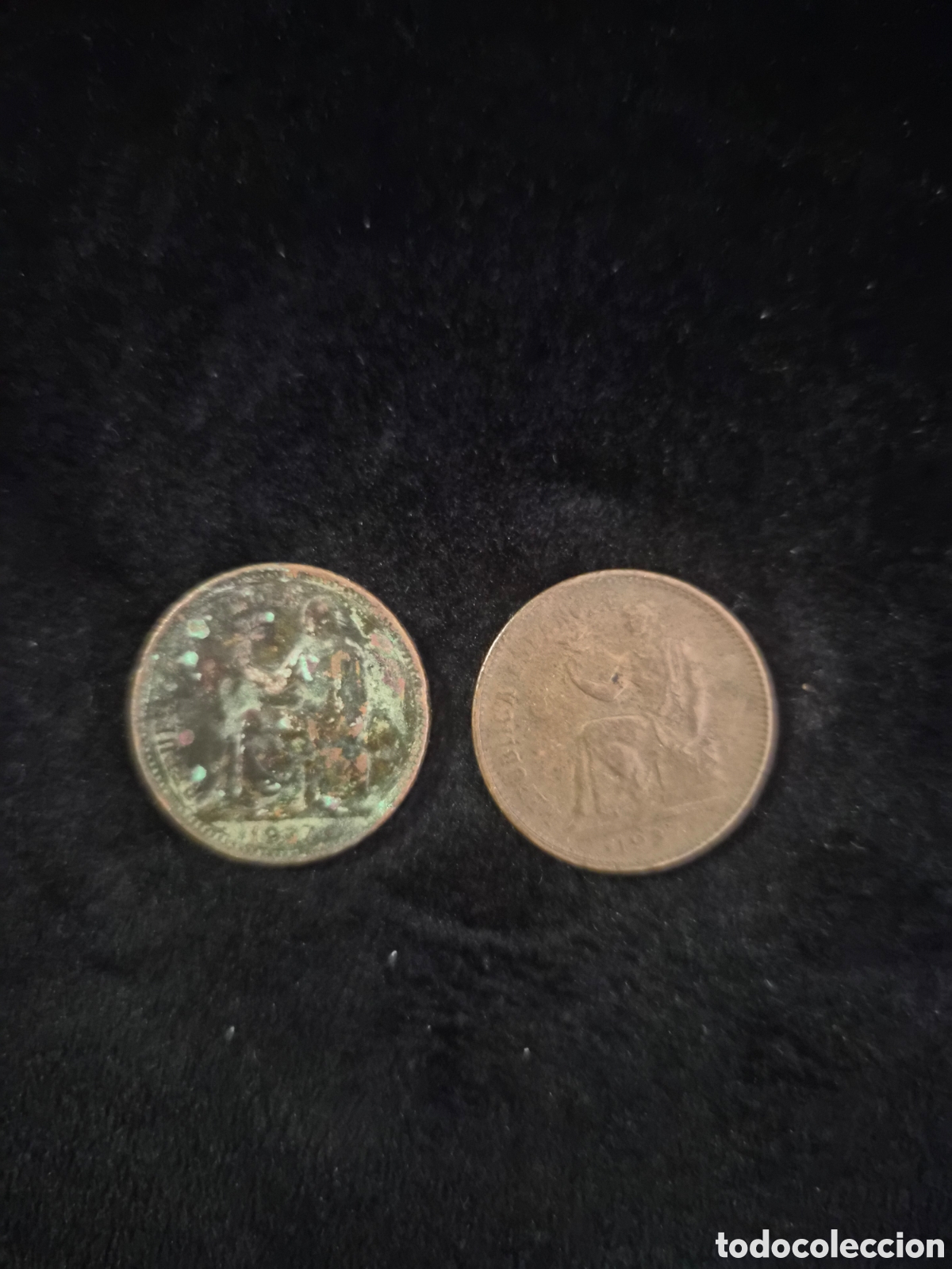 Monedas Franco: Lote de 5 monedas espa&ntilde;olas antiguas - Foto 3