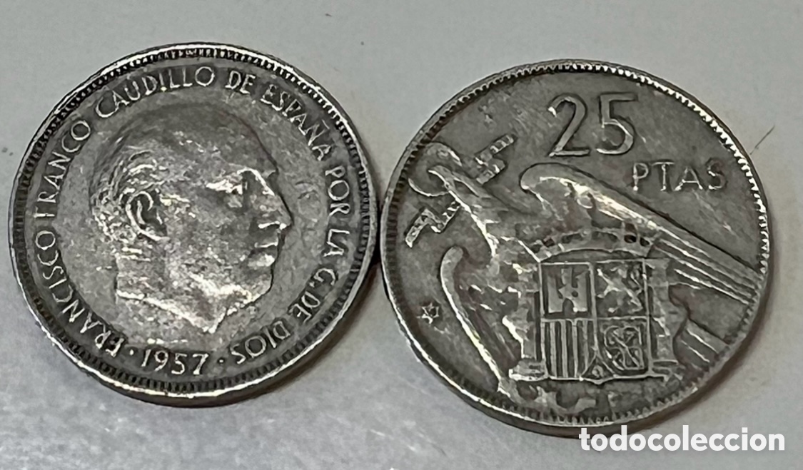 Monedas Franco: Moneda. Espa&ntilde;a. Franco. 25 Pesetas. 1957*59.