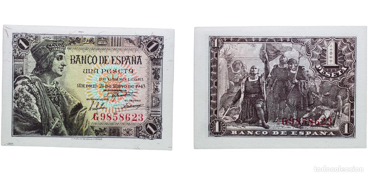 Monedas Franco: Spain Kingdom 1943 1 Peseta Paper (147836000) UNC P 126a