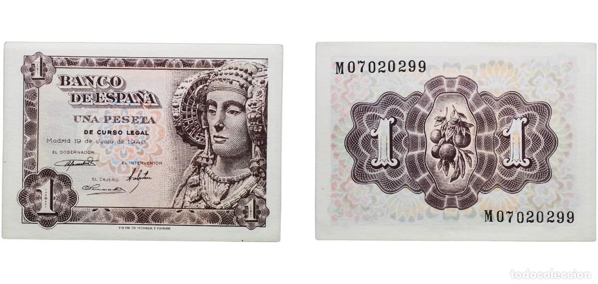 Monedas Franco: Spain Kingdom 1948 1 Peseta Paper (161952000) AU P 135a