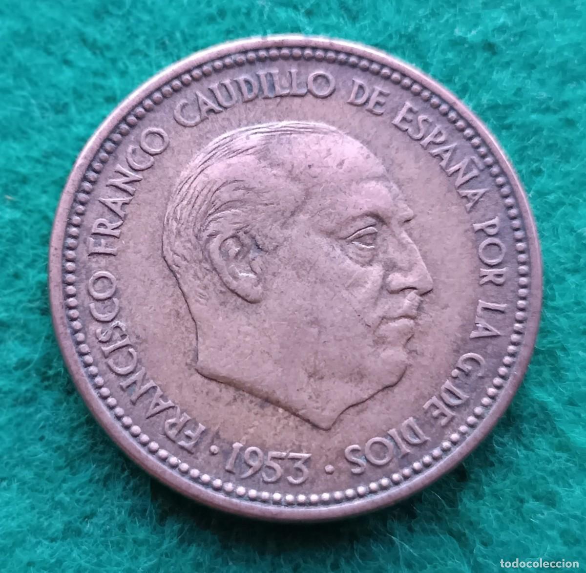 Monedas Franco: Moneda de 2.5 pesetas de 1953 Estrellas 19*56*, dos pesetas y media, 2.5 ptas, dos ptas y media.