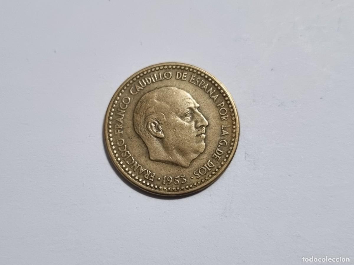 Monedas Franco: Moneda Franco 1 Peseta A&ntilde;o 1953 *60 Estrella 19-60 Espa&ntilde;a Estado Espa&ntilde;ol Escasa