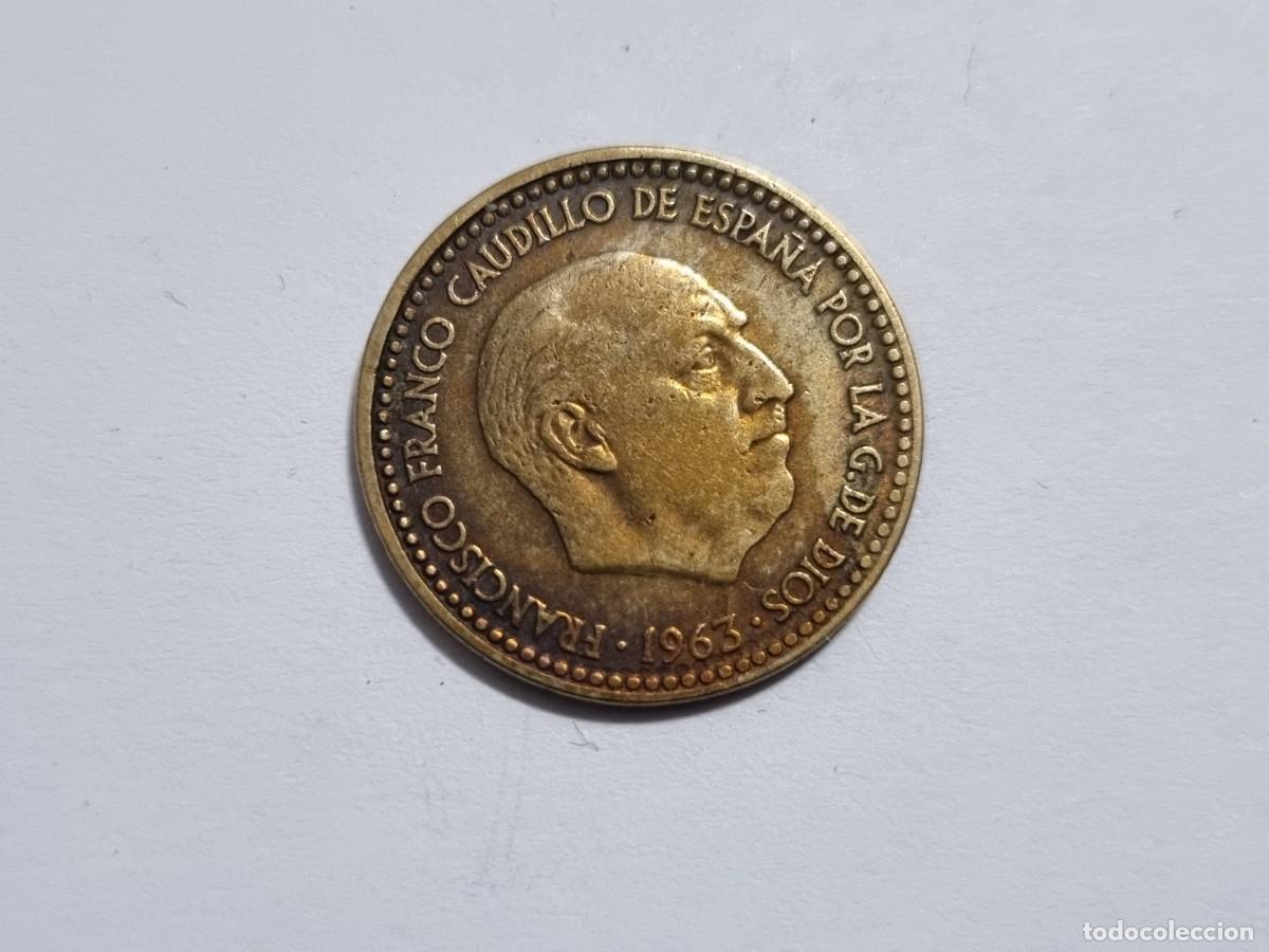 Monedas Franco: Moneda Franco 1 Peseta A&ntilde;o 1963 *67 Estrella 19-67 Espa&ntilde;a Estado Espa&ntilde;ol Escasa