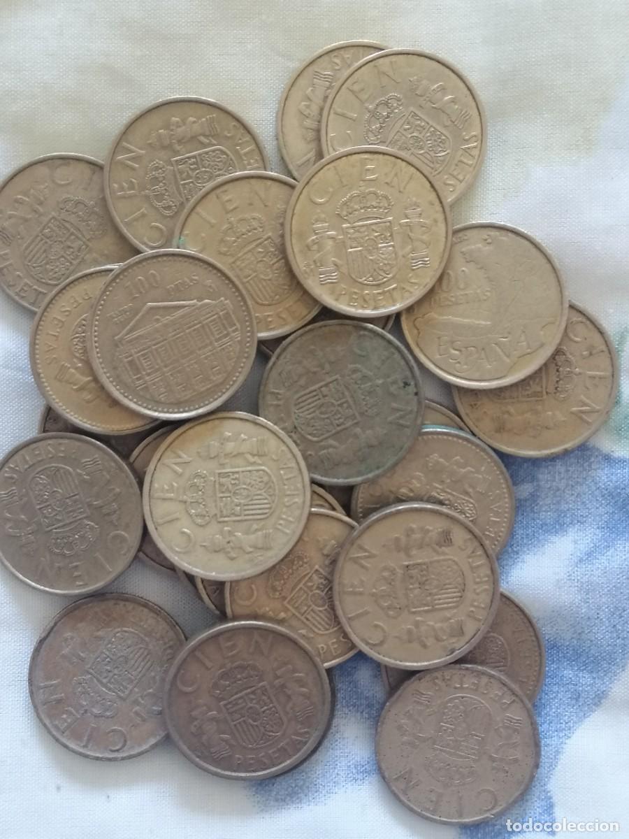 Monedas Franco: LOTE DE 28 MONEDAS DE 100 PESETAS. DIFERENTAS A&Ntilde;OS Y DIBUJOS.