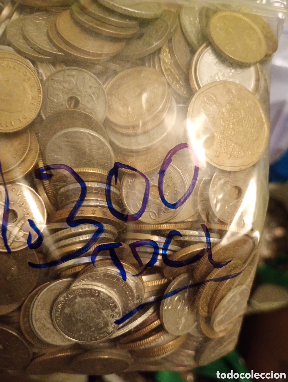 Monedas Franco: Monedas variadas espa&ntilde;olas 1300 gramos