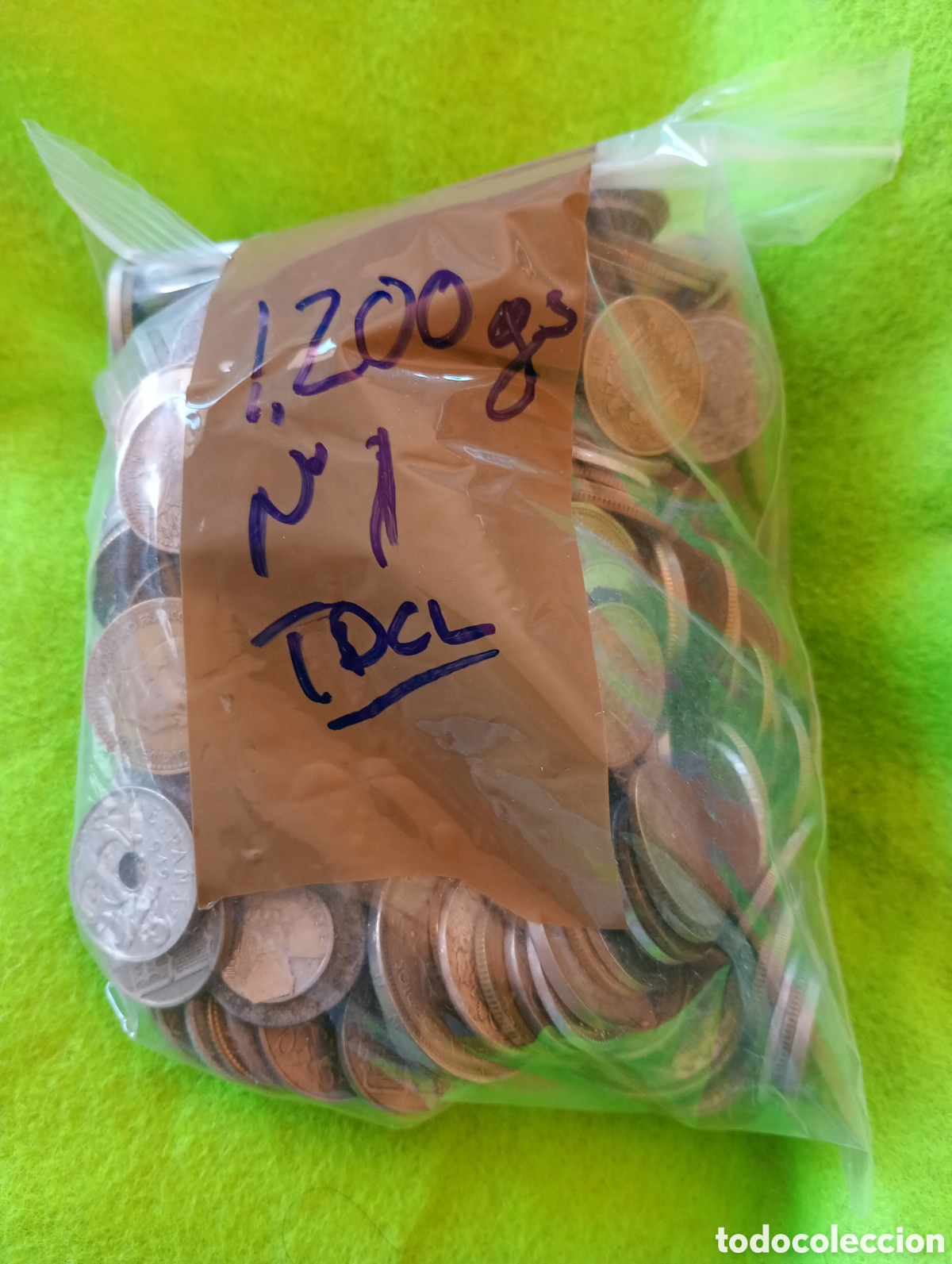 Monedas Franco: Bolsa con 1200 gramos en monedas variadas espa&ntilde;olas. Usadas