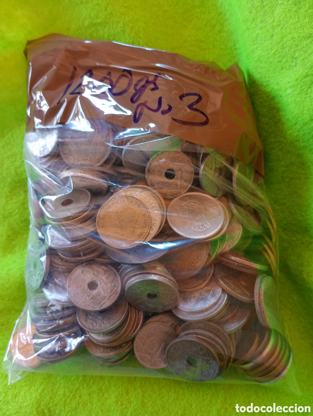 Monedas Franco: 1200 gramos de Monedas variadas espa&ntilde;olas usadas