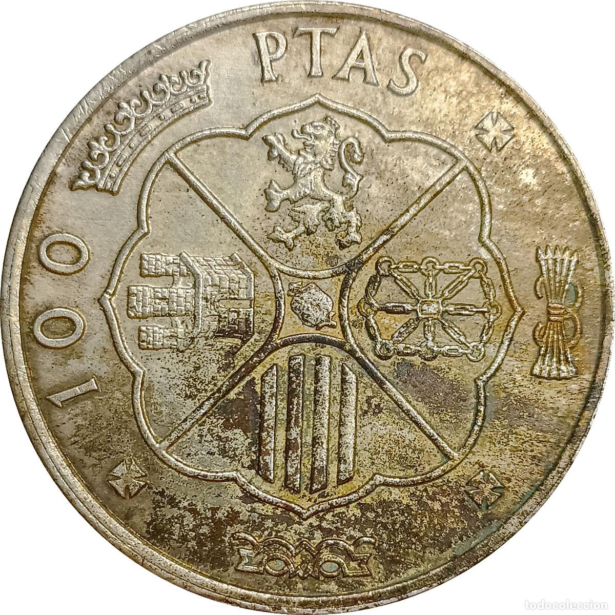 Monedas Franco: ∆ Espa&ntilde;a. 100 pesetas de 1966 *66 (Dictadura de Franco). KM# 797. (802).